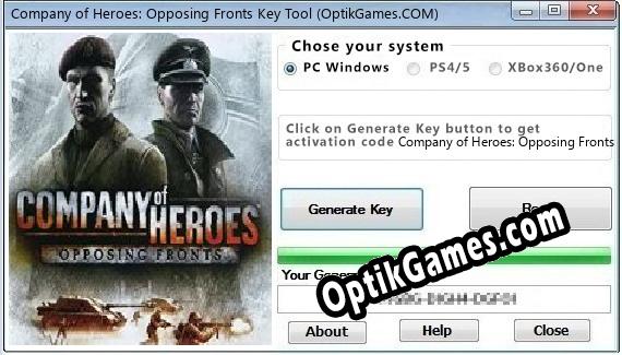 company of heroes opposing fronts product key