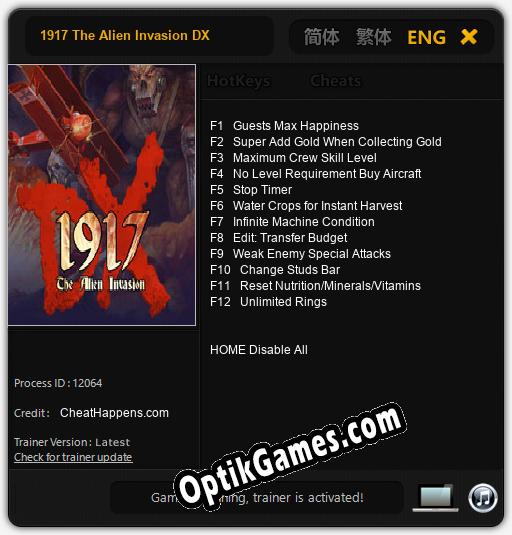 1917 The Alien Invasion DX: Trainer +12 [v1.7]