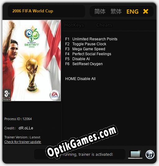2006 FIFA World Cup: TRAINER AND CHEATS (V1.0.21)