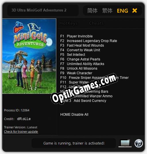 3D Ultra MiniGolf Adventures 2: TRAINER AND CHEATS (V1.0.60)