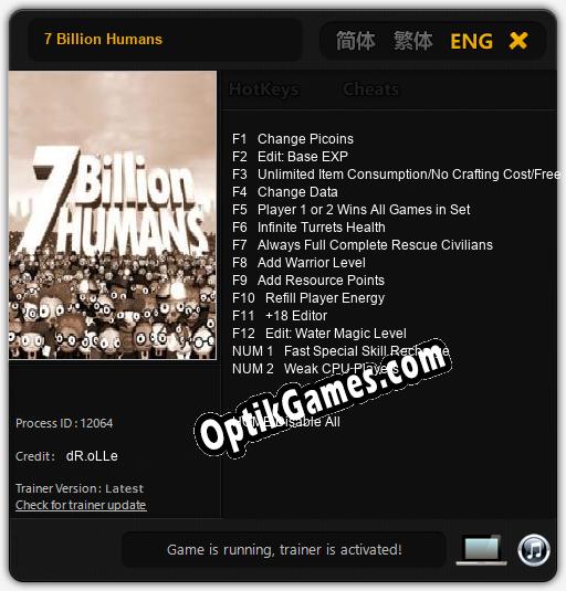 7 Billion Humans: Cheats, Trainer +14 [dR.oLLe]