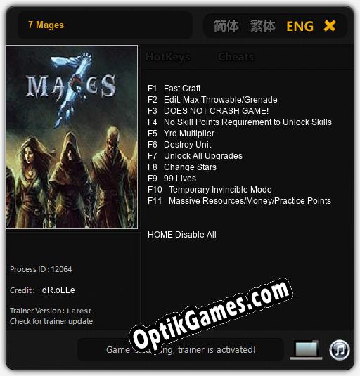 7 Mages: TRAINER AND CHEATS (V1.0.51)