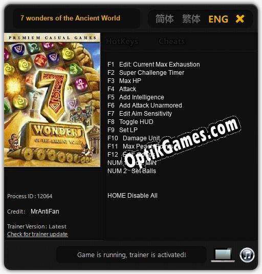 Trainer for 7 wonders of the Ancient World [v1.0.9]