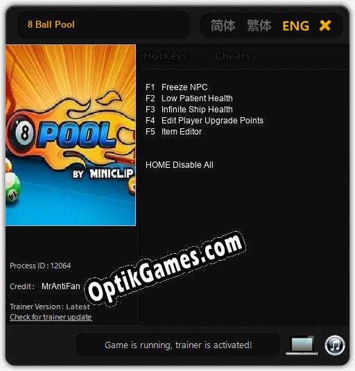 8 Ball Pool: Trainer +5 [v1.6]