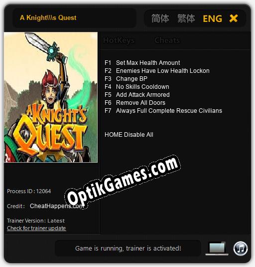 A Knights Quest: TRAINER AND CHEATS (V1.0.73)