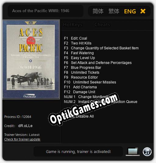 Aces of the Pacific WWII: 1946: Trainer +14 [v1.4]