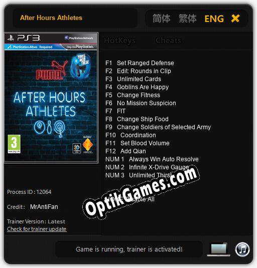 After Hours Athletes: Cheats, Trainer +15 [MrAntiFan]