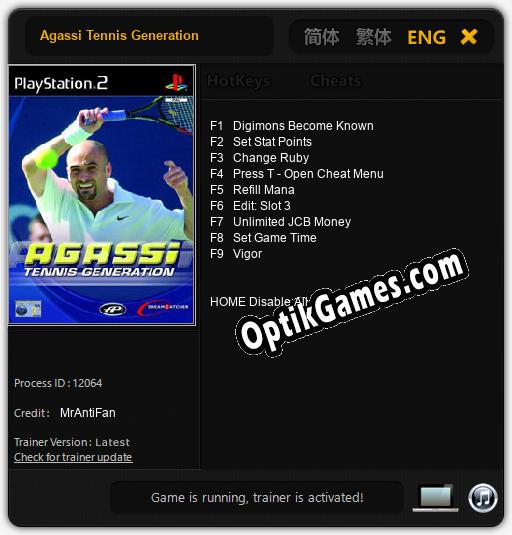 Agassi Tennis Generation: Cheats, Trainer +9 [MrAntiFan]
