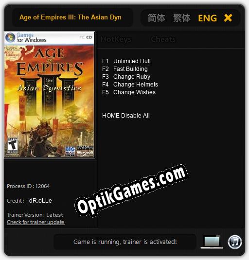 Age of Empires III: The Asian Dynasties: Cheats, Trainer +5 [dR.oLLe]
