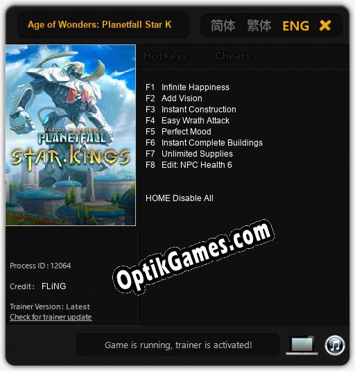 Age of Wonders: Planetfall Star Kings: TRAINER AND CHEATS (V1.0.64)