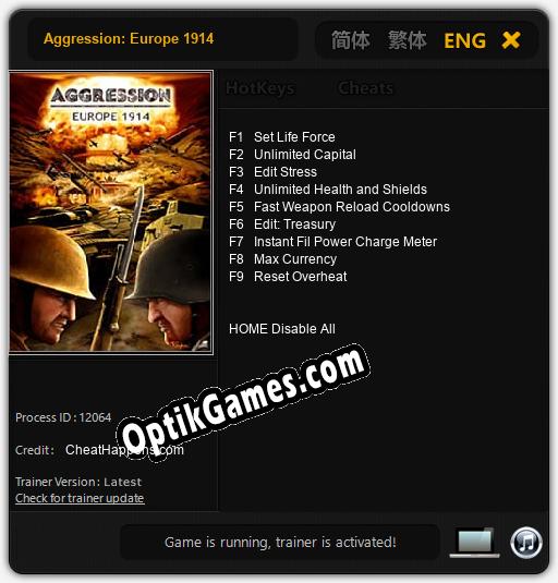 Aggression: Europe 1914: TRAINER AND CHEATS (V1.0.80)