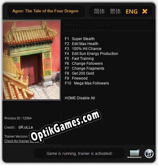 Agon: The Tale of the Four Dragons: Cheats, Trainer +10 [dR.oLLe]