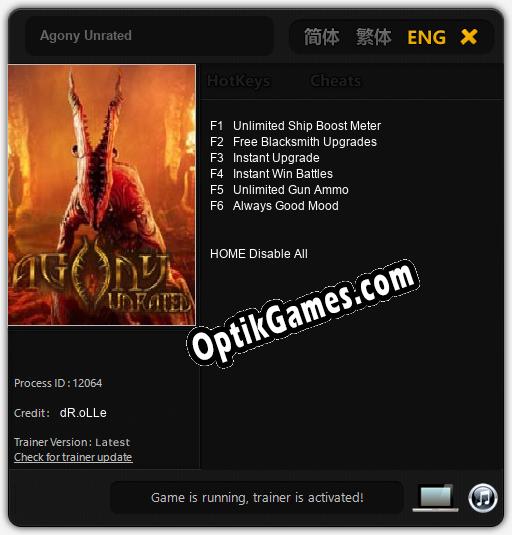 Trainer for Agony Unrated [v1.0.4]