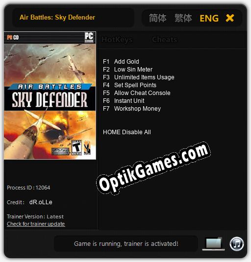 Air Battles: Sky Defender: TRAINER AND CHEATS (V1.0.22)