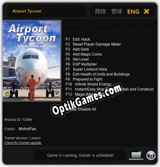 Airport Tycoon: Cheats, Trainer +12 [MrAntiFan]