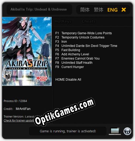 Trainer for Akibas Trip: Undead & Undressed [v1.0.4]