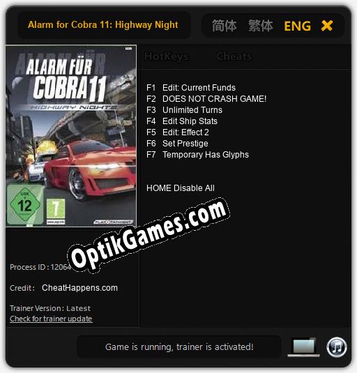 Alarm for Cobra 11: Highway Nights: Cheats, Trainer +7 [CheatHappens.com]