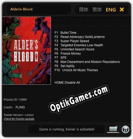 Alders Blood: Trainer +10 [v1.3]