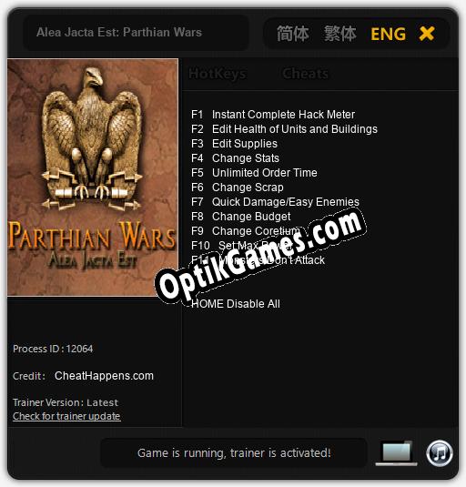 Alea Jacta Est: Parthian Wars: Trainer +11 [v1.1]