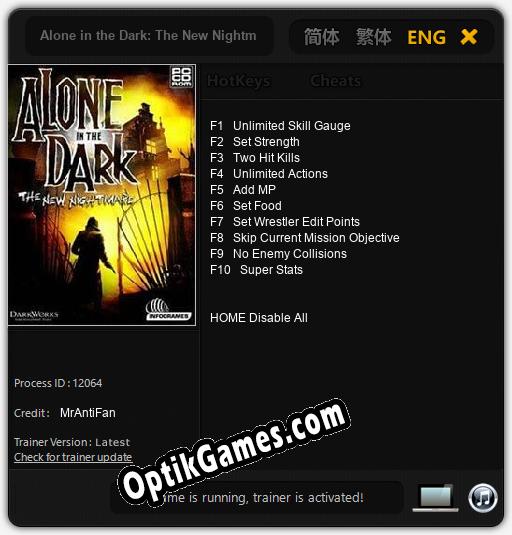 Alone in the Dark: The New Nightmare: Trainer +10 [v1.5]