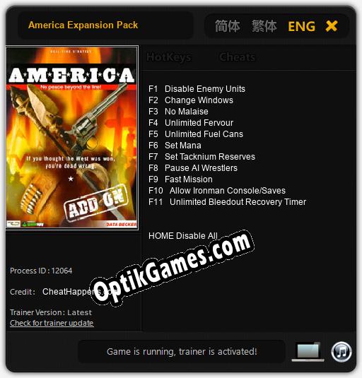 America Expansion Pack: Trainer +11 [v1.8]