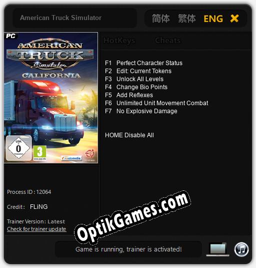 Trainer for American Truck Simulator [v1.0.5]