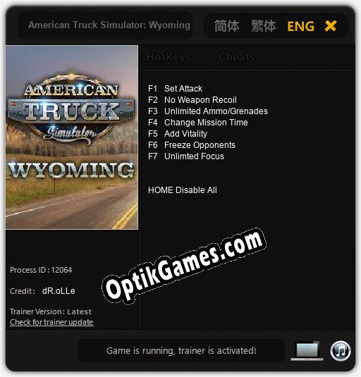 American Truck Simulator: Wyoming: Cheats, Trainer +7 [dR.oLLe]