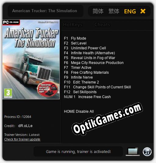 American Trucker: The Simulation: Trainer +13 [v1.3]