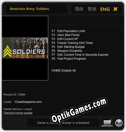 Americas Army: Soldiers: Cheats, Trainer +8 [CheatHappens.com]
