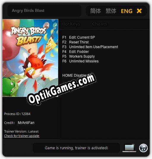 Trainer for Angry Birds Blast [v1.0.6]