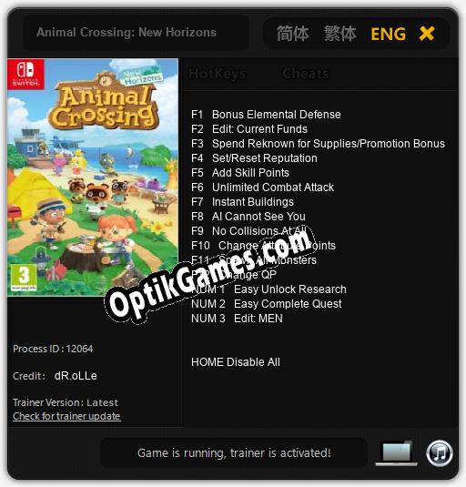 Animal Crossing: New Horizons: TRAINER AND CHEATS (V1.0.87)