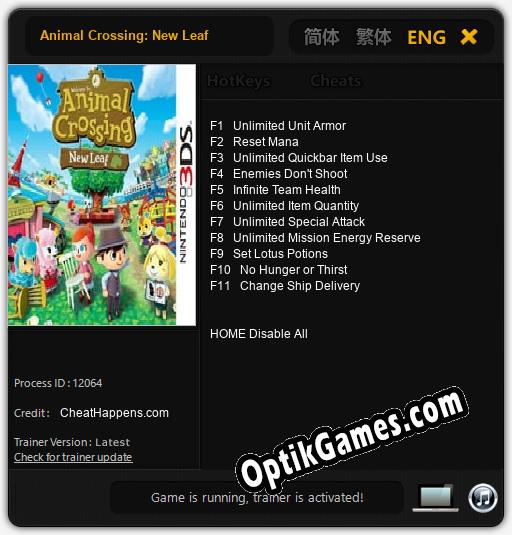 Animal Crossing: New Leaf: Cheats, Trainer +11 [CheatHappens.com]