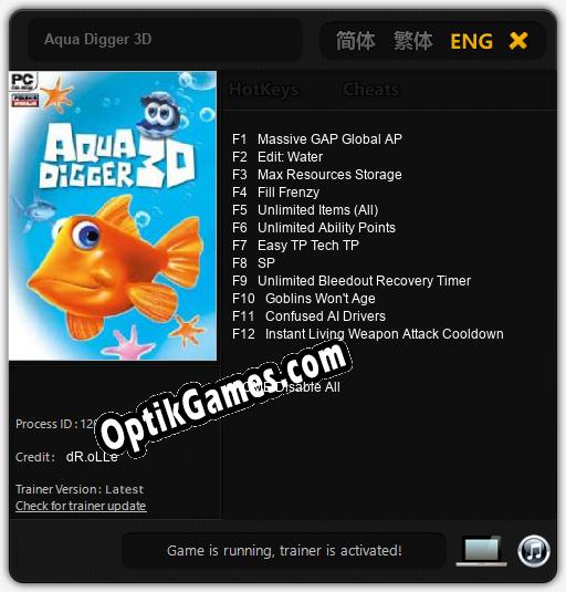 Aqua Digger 3D: Trainer +12 [v1.2]