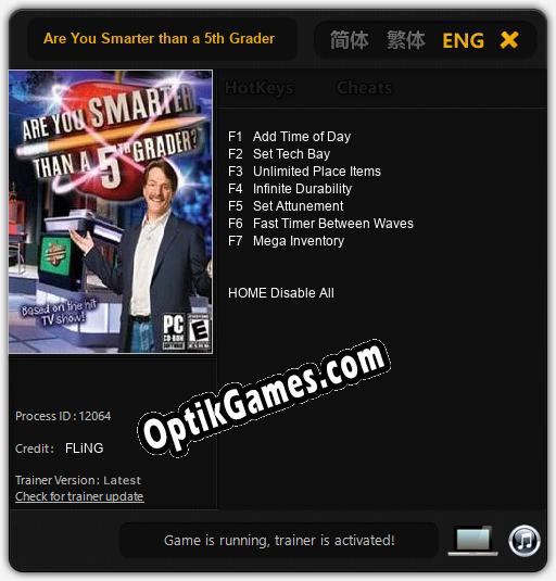 Are You Smarter than a 5th Grader?: TRAINER AND CHEATS (V1.0.99)