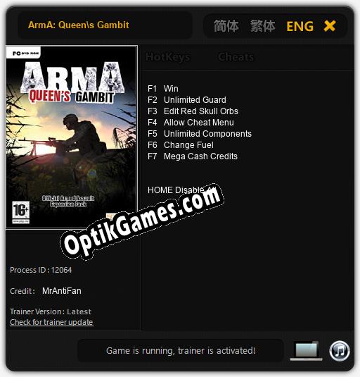 ArmA: Queens Gambit: Trainer +7 [v1.7]