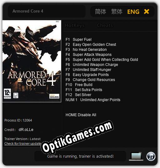 Armored Core 4: Trainer +13 [v1.2]