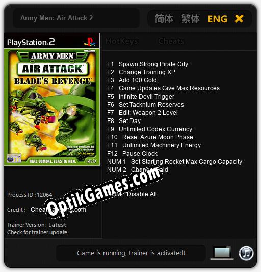 Army Men: Air Attack 2: TRAINER AND CHEATS (V1.0.52)