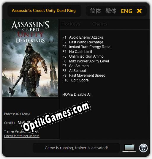 Trainer for Assassins Creed: Unity Dead Kings [v1.0.5]