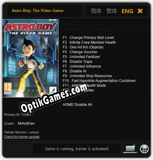 Astro Boy: The Video Game: TRAINER AND CHEATS (V1.0.3)