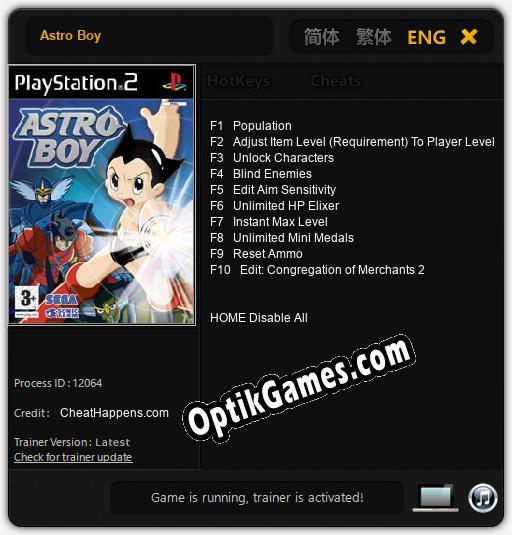 Astro Boy: TRAINER AND CHEATS (V1.0.75)