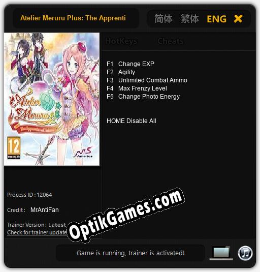 Trainer for Atelier Meruru Plus: The Apprentice of Arland [v1.0.6]