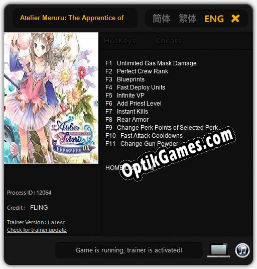 Atelier Meruru: The Apprentice of Arland DX: TRAINER AND CHEATS (V1.0.3)