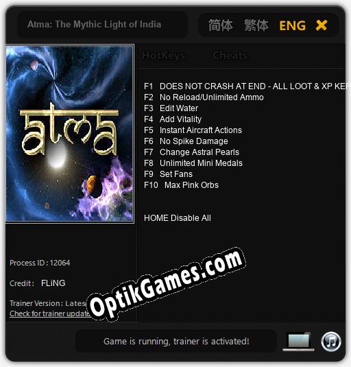 Trainer for Atma: The Mythic Light of India [v1.0.9]