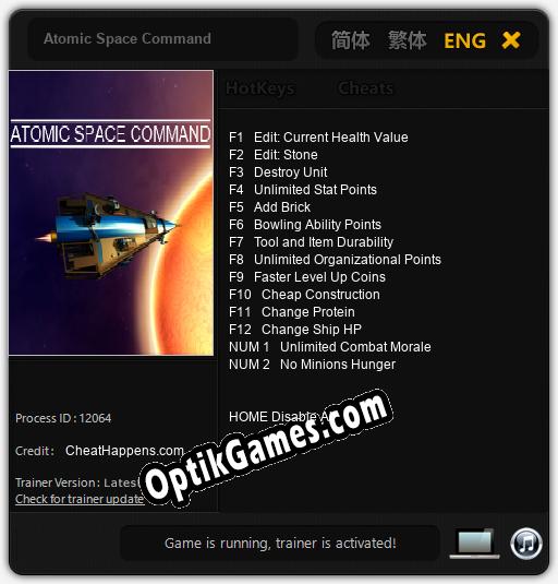 Trainer for Atomic Space Command [v1.0.6]