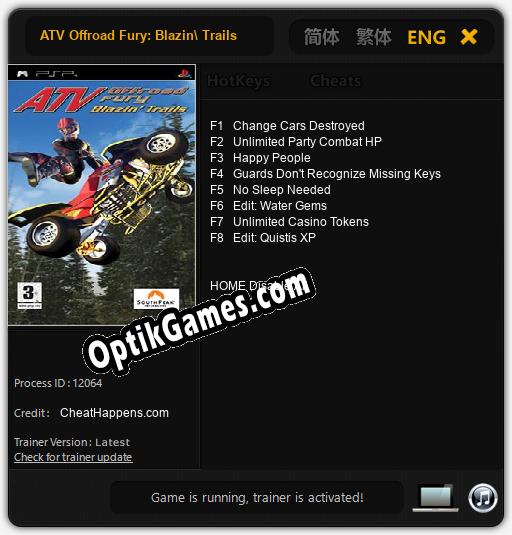 ATV Offroad Fury: Blazin Trails: Cheats, Trainer +8 [CheatHappens.com]