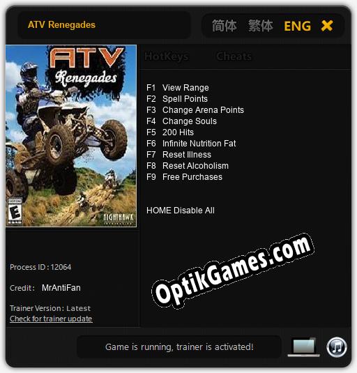 Trainer for ATV Renegades [v1.0.5]