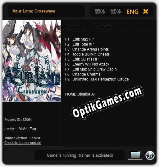 Azur Lane: Crosswave: Cheats, Trainer +9 [MrAntiFan]