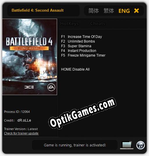 Battlefield 4: Second Assault: TRAINER AND CHEATS (V1.0.5)