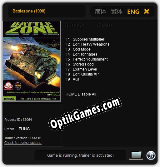 Battlezone (1998): Trainer +9 [v1.9]