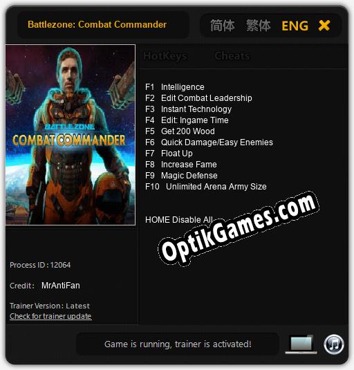 Trainer for Battlezone: Combat Commander [v1.0.3]